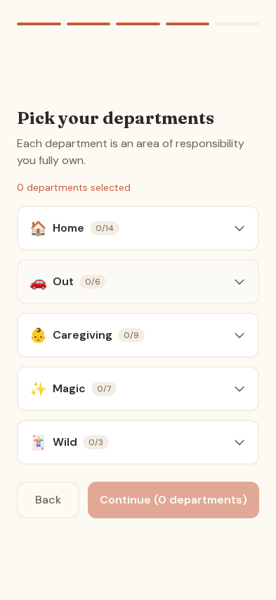 Department categories